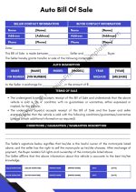 Auto Bill Of Sale PDF