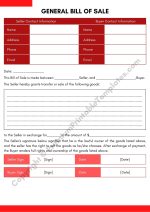 General Bill of Sale Template
