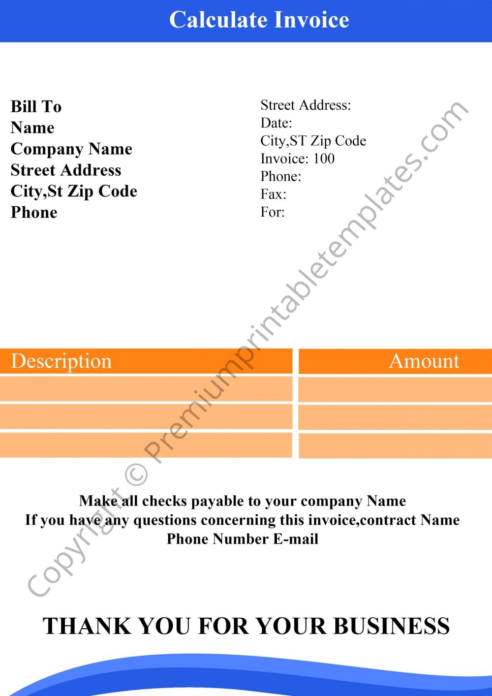 Calculate Invoice PDF