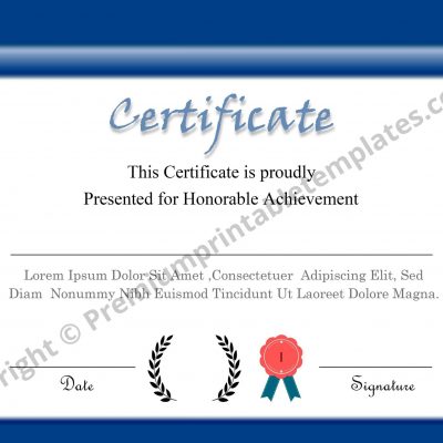 Certificate of Participation Template PDF