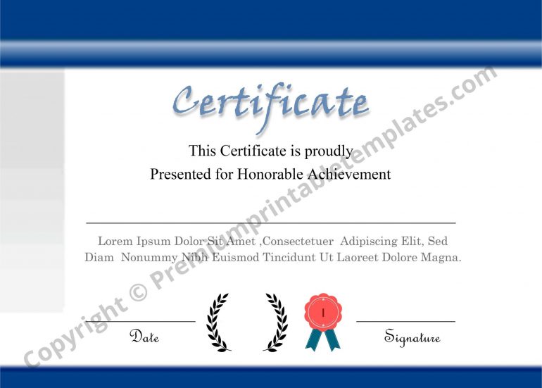 Certificate of Participation Template PDF