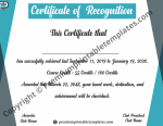 Certificate of Recognition