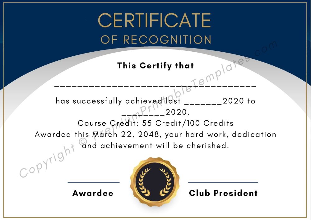 Certificate of Recognition PDF
