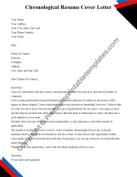 Chronological Resume Cover Letter