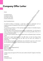 Company Offer Letter Template