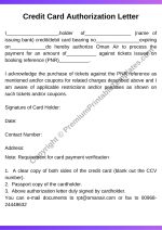 Credit Card Authorization Letter