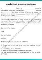Credit Card Authorization Letter PDF