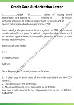 Credit Card Authorization Letter Template