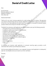 Credit Denial Letter Template