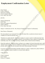 Employment Confirmation Letter