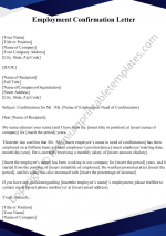 Employment Confirmation Template