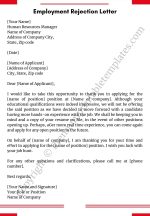 Employment Rejection Letter PDF