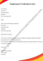 Employment Verification Letter PDF