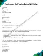 Employment Veriﬁcation Letter With Salary PDF