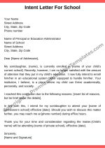 Intent Letter For School PDF