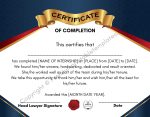 Law Internship Certificate Template