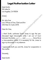 Legal Authorization Letter