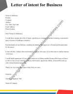 Letter of intent for business template