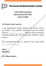 Personal Authorization Letter Template