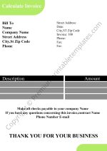 Printable Calculate Invoice