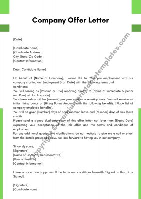 Company Offer Letter | Editable | PDF [Pack of 8] - Premium Printable ...