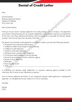Printable Credit Denial Letter