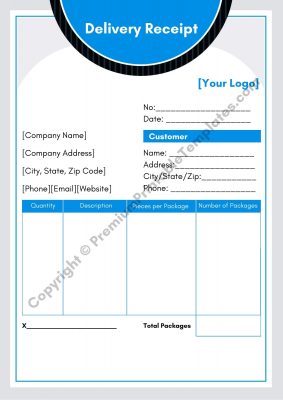 delivery receipt template pack of 5 premium printable templates