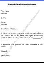 Printable Financial Authorization Letter