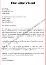 Printable Intent Letter For School