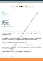 Printable Letter of Intent for a job