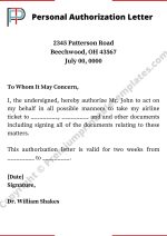 Printable Personal Authorization Letter