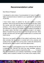 Recommendation Letter Sample