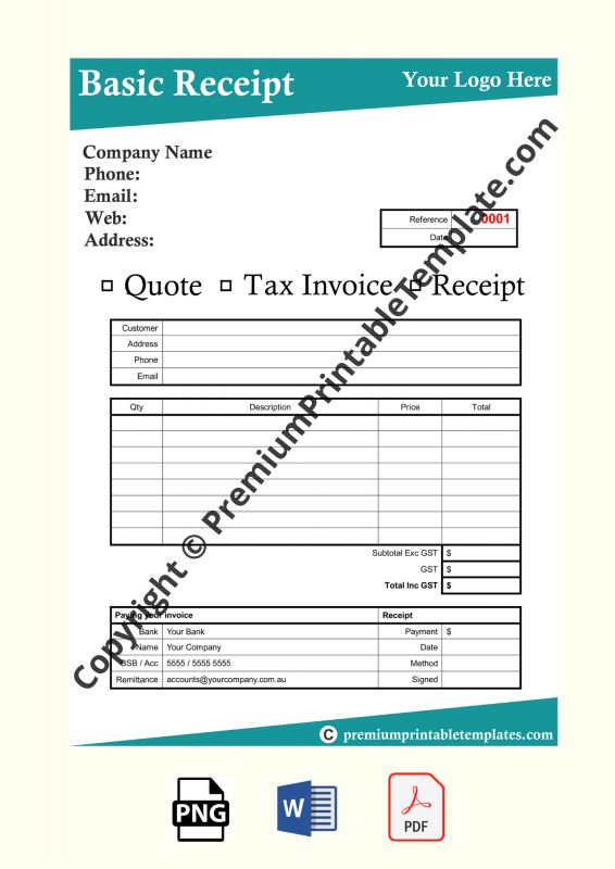 receipts template