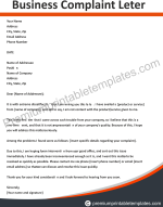 business complain letter