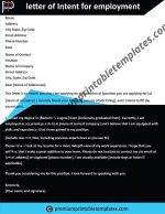letter of intent for employment