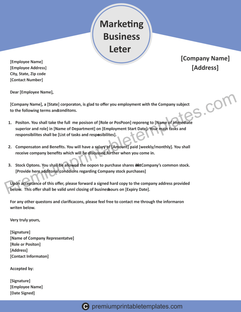 Marketing Business Letter | Editable | PDF [Pack of 5]