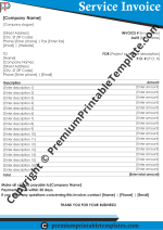 service invoice template