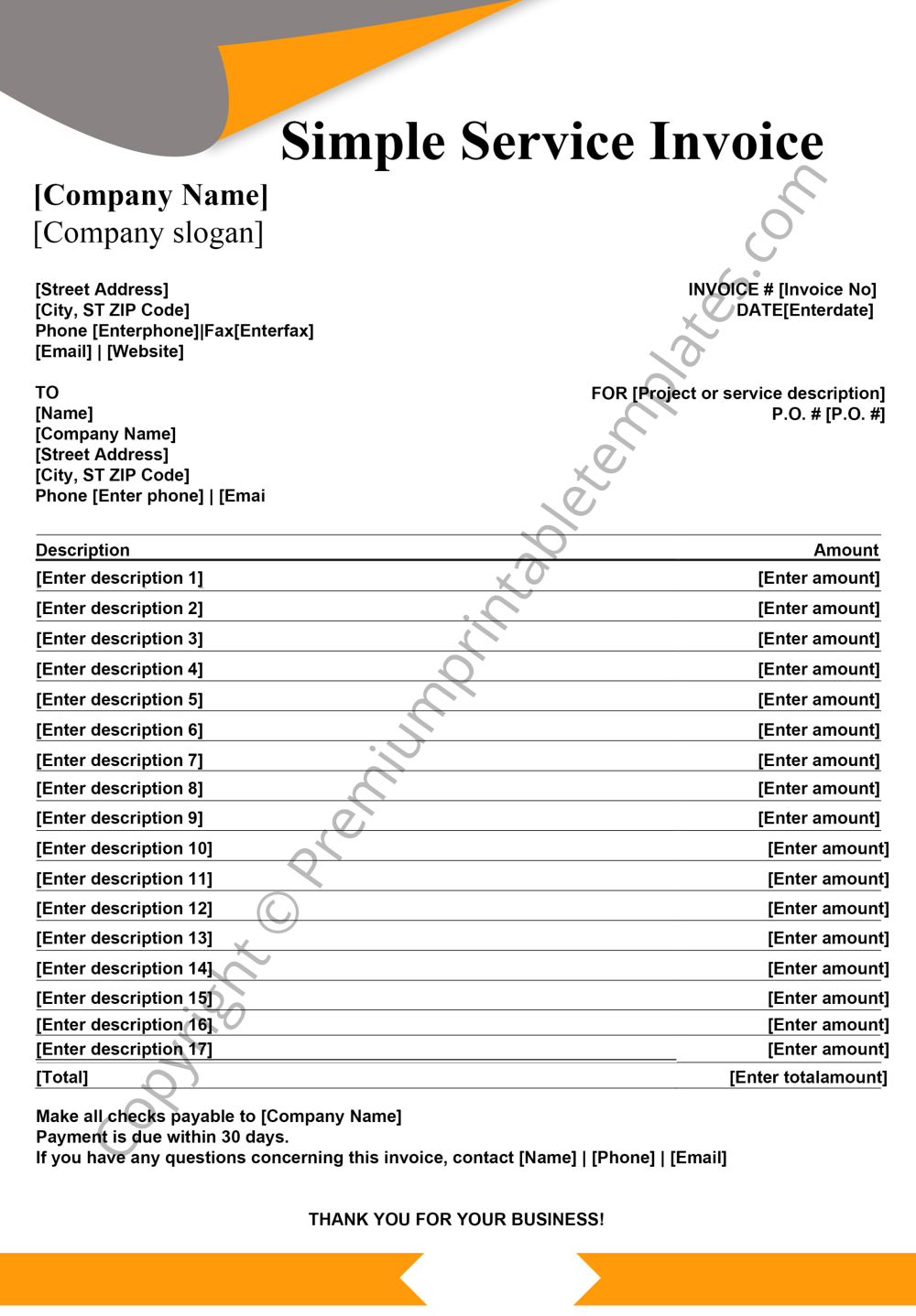 simple service invoice pdf