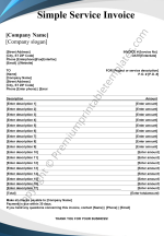 simple service invoice template