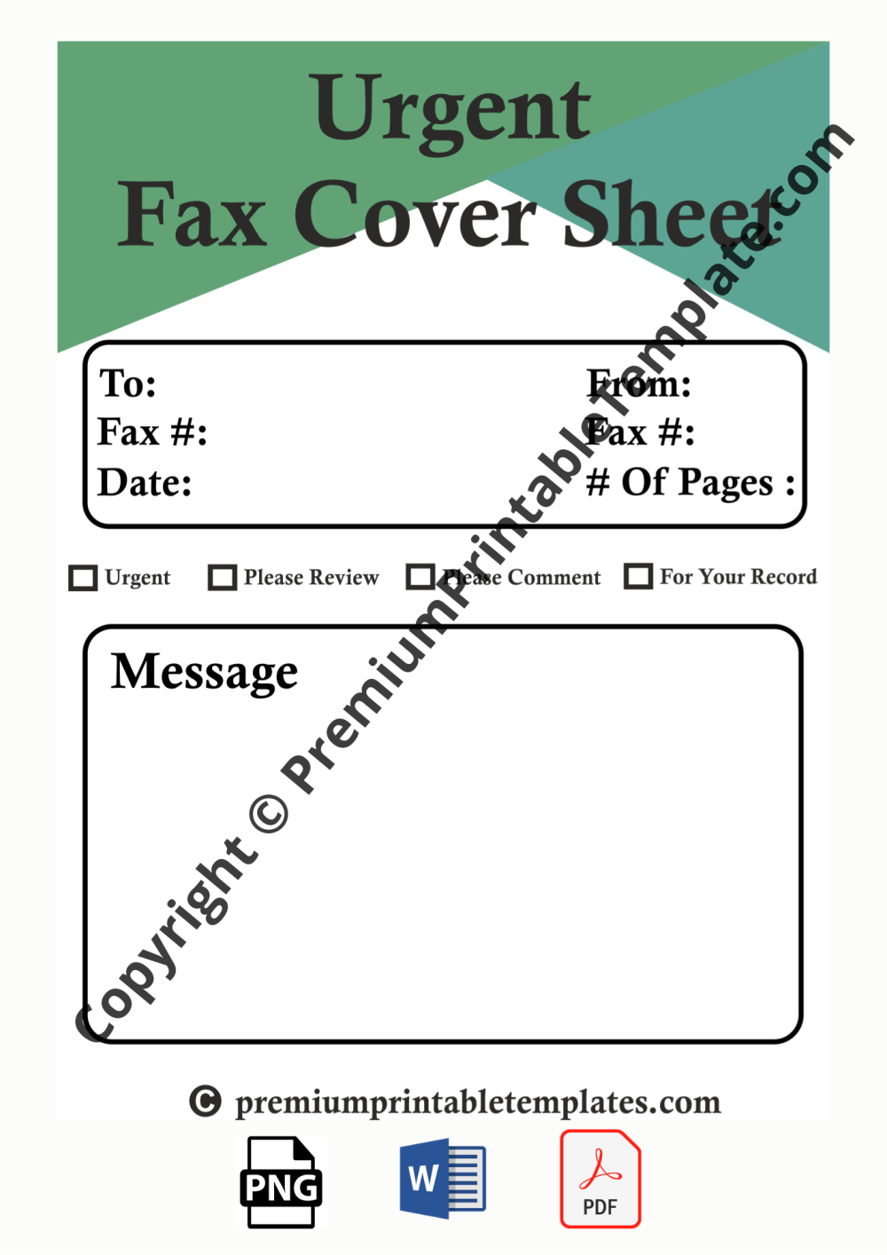 urgent fax cover sheet