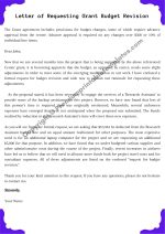 Letter of Requesting Grant Budget Revision