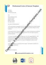Professional Letter of Interest Template
