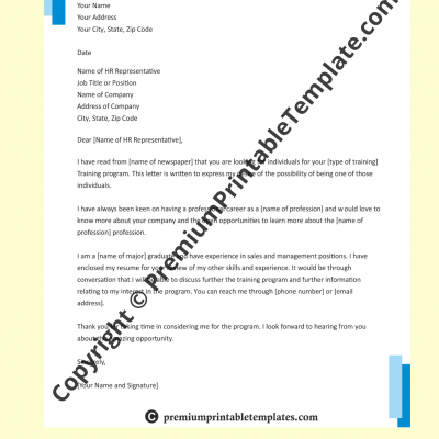 Professional Letter of Interest Template