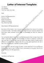 Sample Letter of Interest