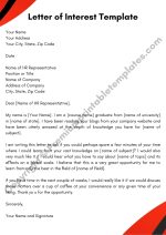 Sample Letter of Interest Template