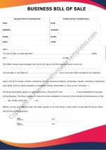 Printable Business Bill of sale