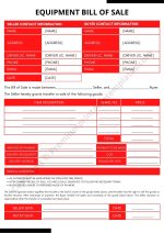 Printable Equipment Bill of Sale