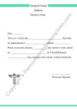 Doctors Note Printable