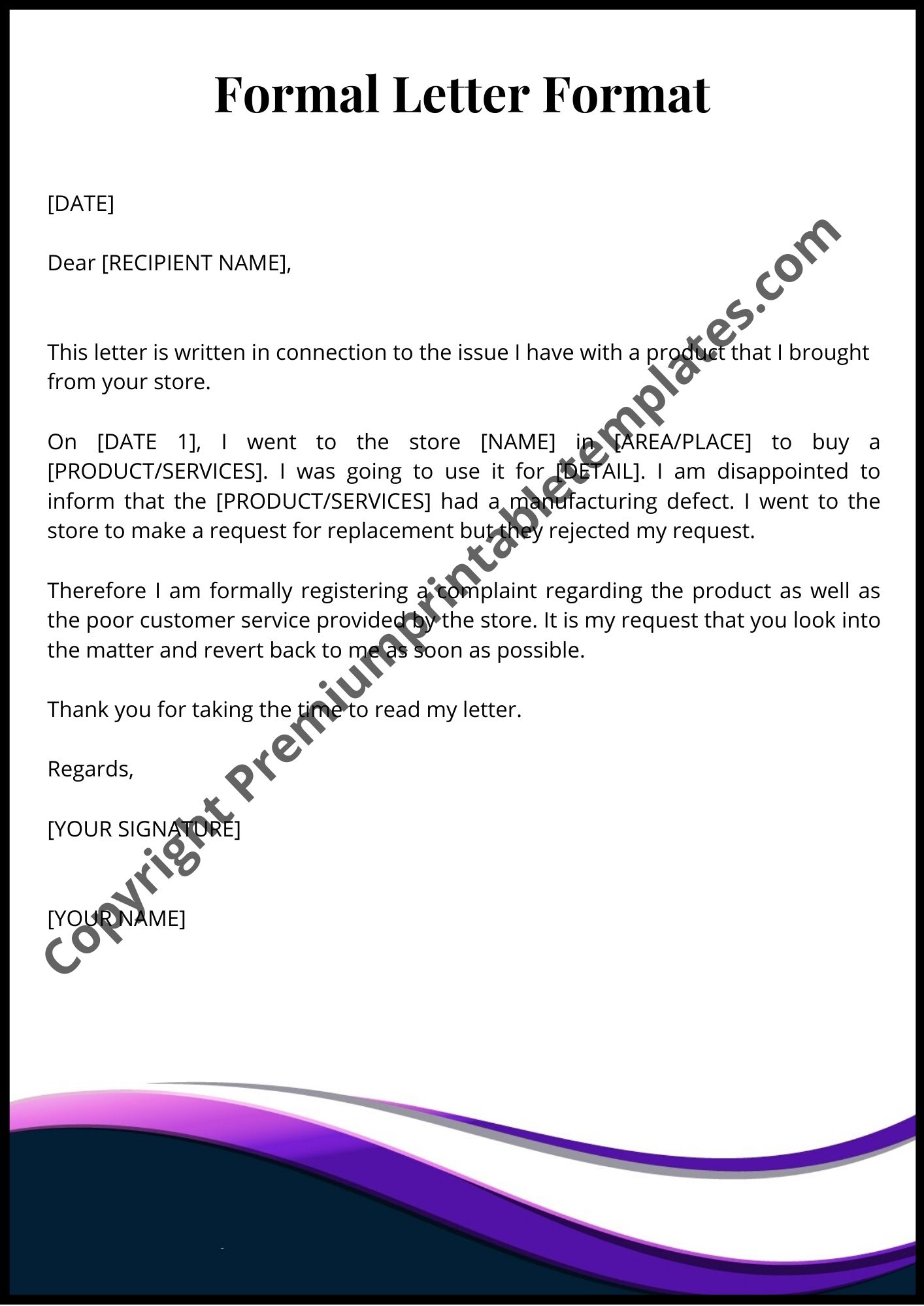 What Is The Format Of Formal Letter Collection Letter Template Collection