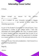 Internship Cover Letter
